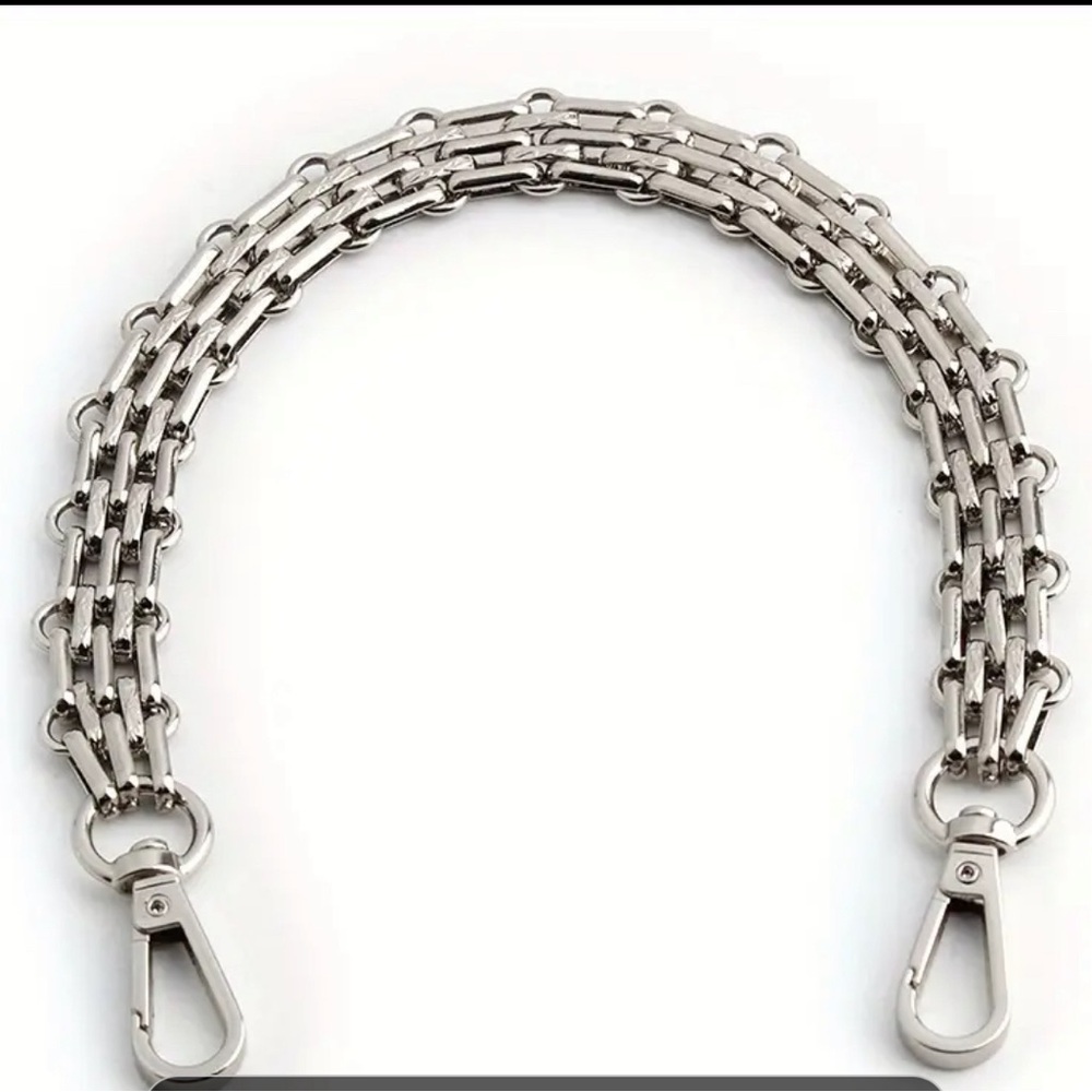 🔥NEW Silvery Metal Chain Handbag Shoulder Strap High-Quality, Durable 35 inches